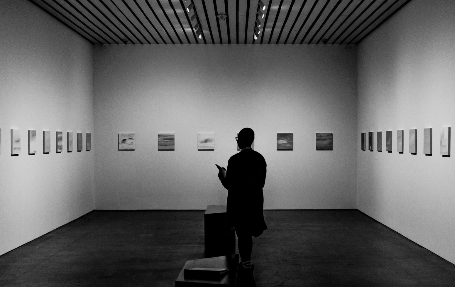 Man Looking Inside An Art Gallery 